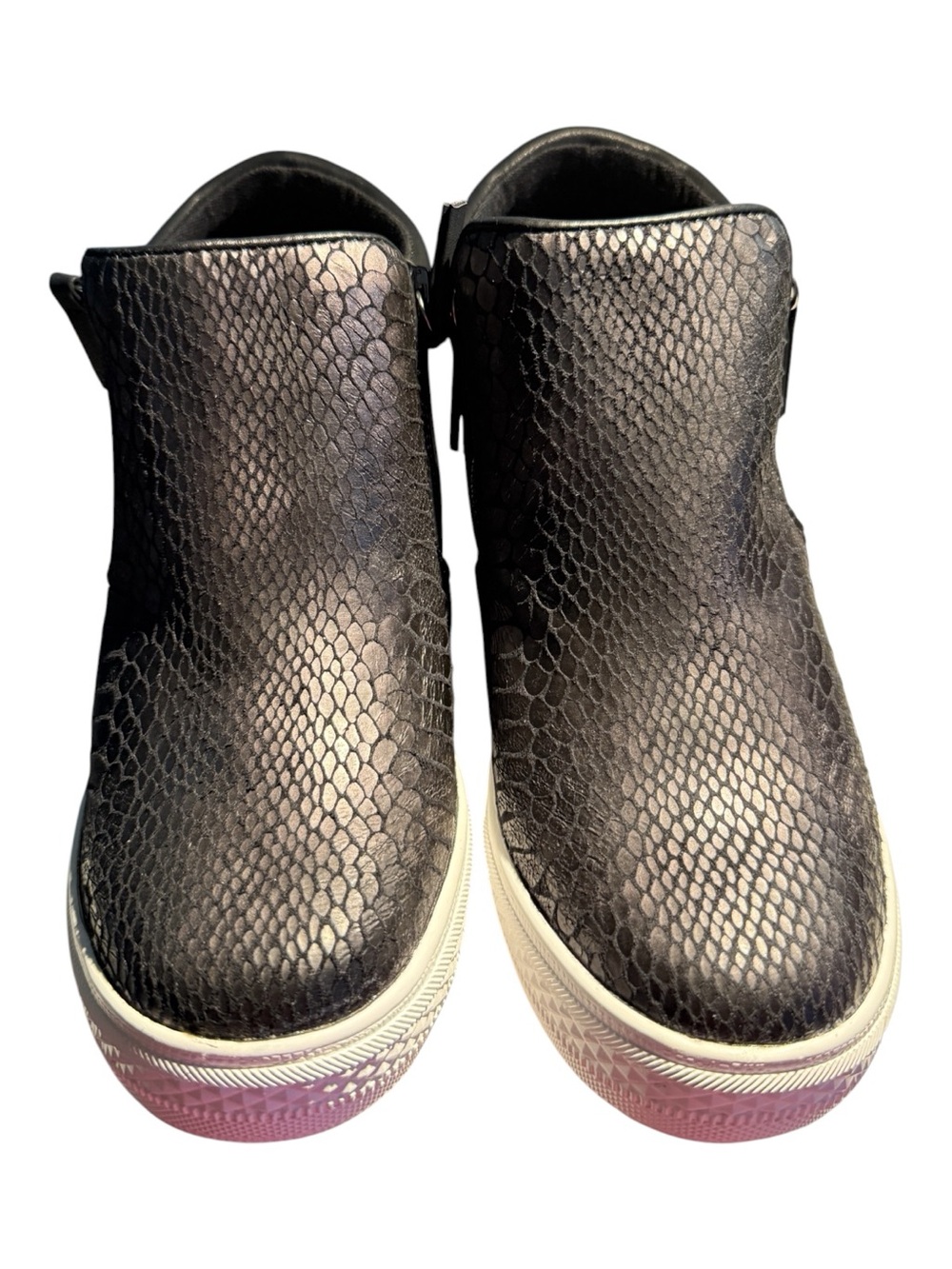 Not Rated Snake Print Sneaker Wedge Booties Size 8.5 NWOB